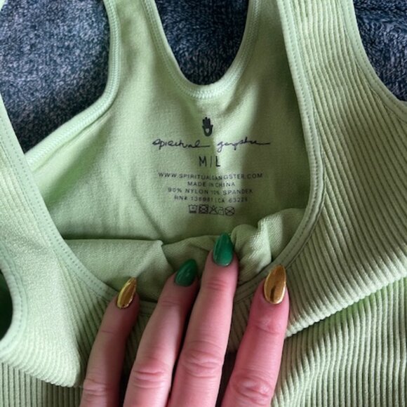 NWT Spiritual Gangster Amor Seamless Crop Tank MOJITO Size M/L - Picture 5 of 6